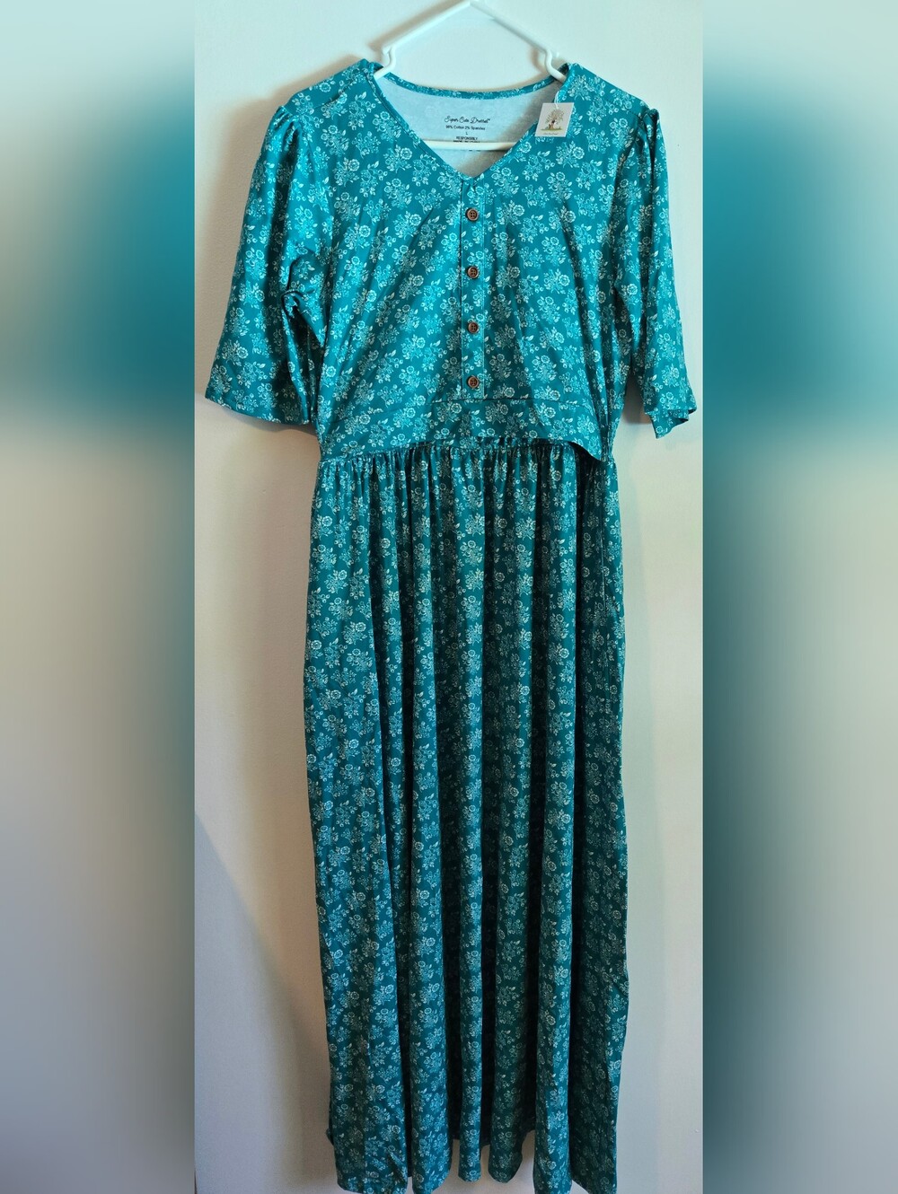 Super Cute Dresses L Turquoise Maxi Nursing Dress